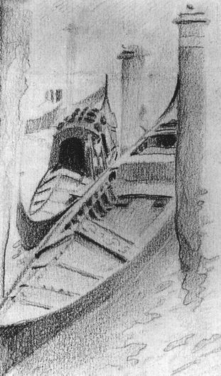 Дві гондоли на причалі, 1885 - Михайло Врубель