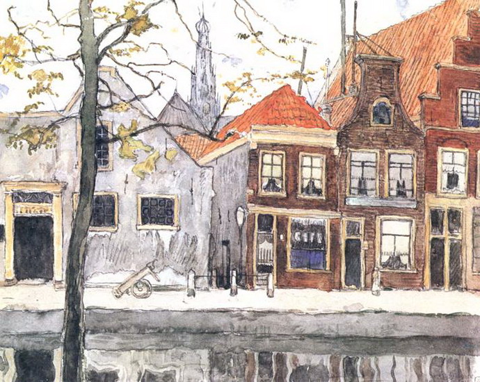 Channel in Haarlem, 1910 - Mstislaw Walerianowitsch Dobuschinski