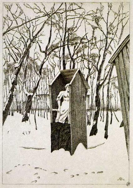 Summer Garden in winter, 1922 - Mstislaw Walerianowitsch Dobuschinski