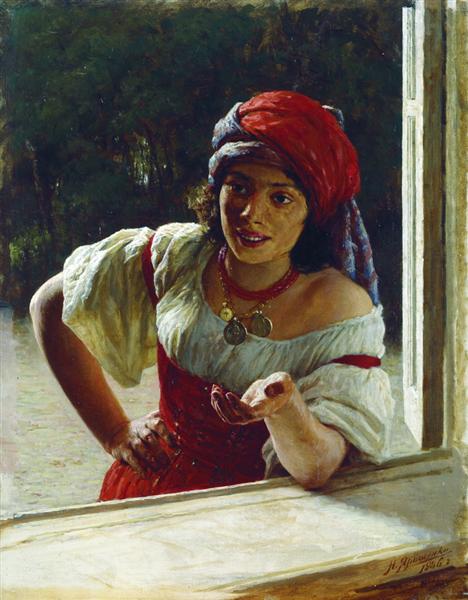Gypsy Woman, 1886 - Николай  Ярошенко
