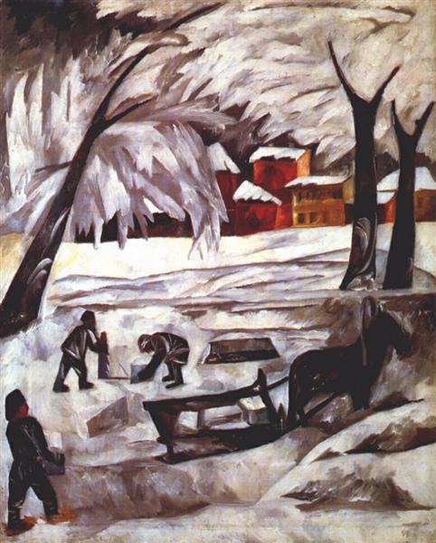 The Ice Cutters, 1911 - Natalia Goncharova - WikiArt.org