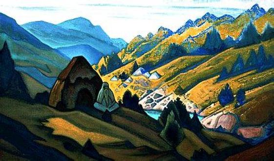 Hermit (By the Misterious Stone unknown old man has settled), 1941 - Nicholas Roerich