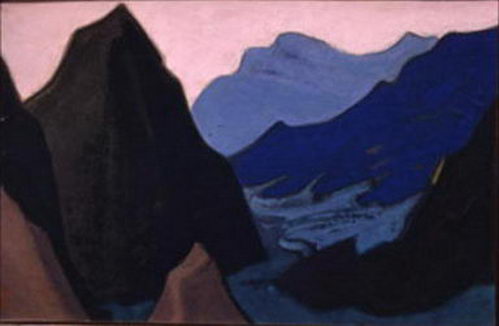 Himalayas. Gloomy cliff., 1943 - Николай  Рерих