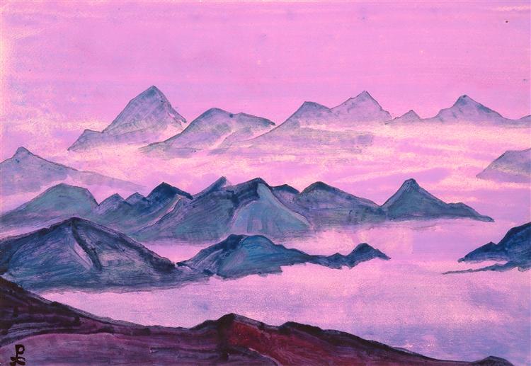 Гималаи (этюд). Священные Гималаи., 1934 - Николай  Рерих