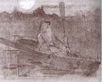 Hunter on the boat, c.1890 - Nicolas Roerich