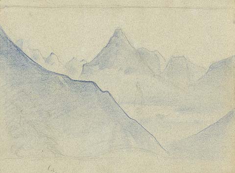 Mountain landscape, c.1930 - Nikolai Konstantinovich Roerich
