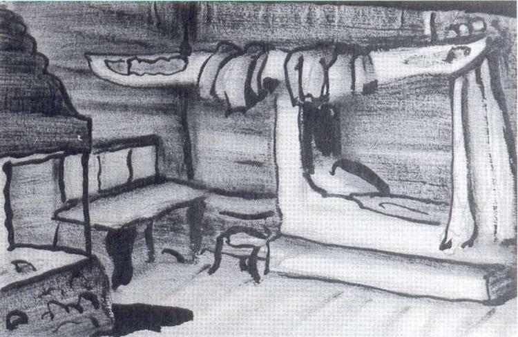 Oze's room, 1912 - Николай  Рерих