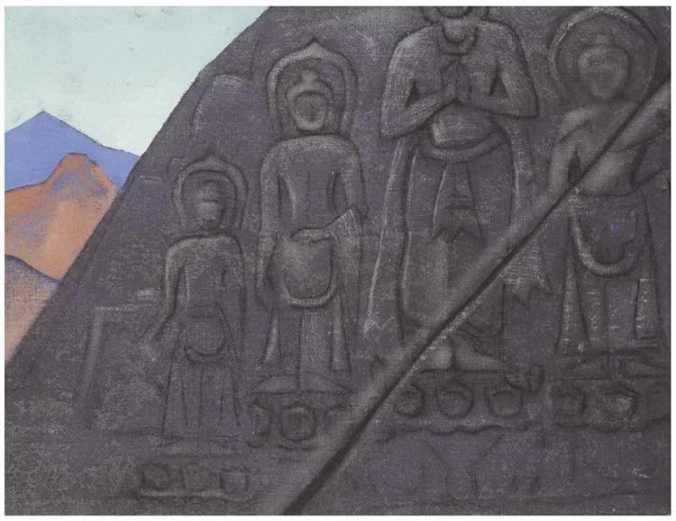 Rock Relief of Buddha, 1928 - Николай  Рерих