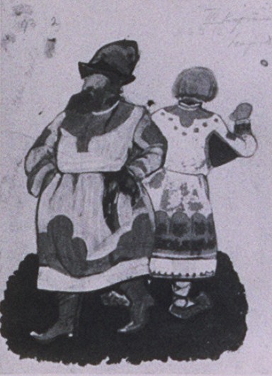 Sketch of costumes for "Snow Maiden" - Nikolái Roerich