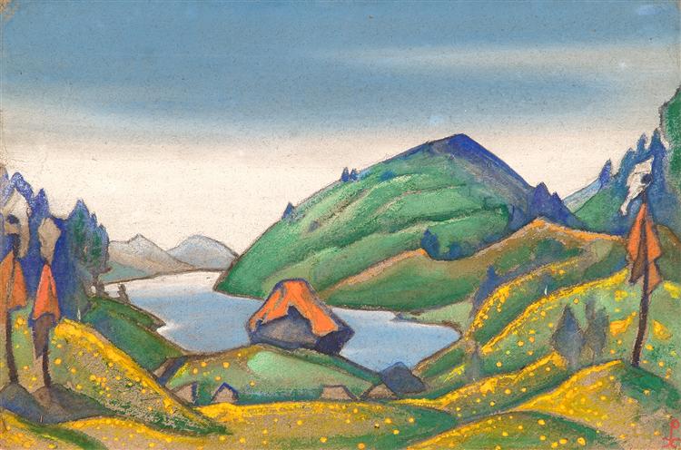 Study of scene decoration for "The Rite of Spring", 1944 - Nikolái Roerich