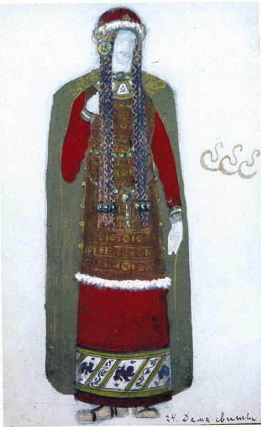 The lady of entourage, 1912 - Nikolái Roerich