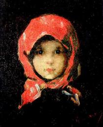 The Little Girl with Red Headscarf - Николае Григореску