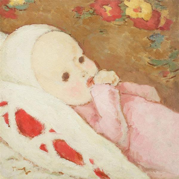 Child in Rose, 1924 - Nicolae Tonitza