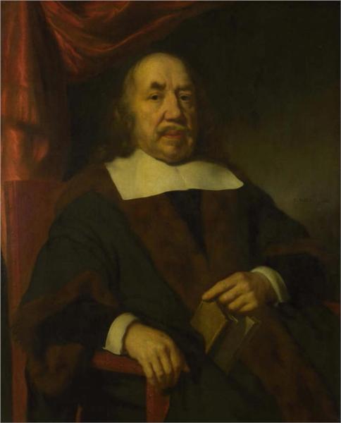 Portrait of an Elderly Man in a Black Robe, 1666 - Ніколас Мас