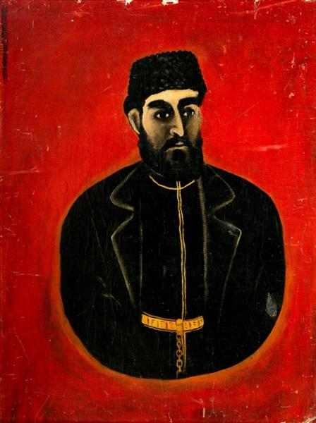 Портрет духанщика на червоному тлі - Ніко Піросмані