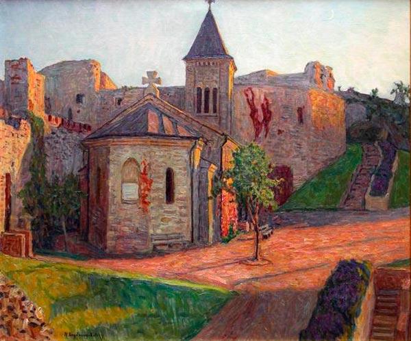 Вид на церковь, c.1930 - Николай Богданов-Бельский