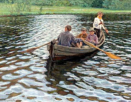 На озере - Николай Богданов-Бельский