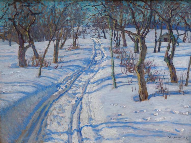 Road in a Winter Garden, 1920 - 1930 - Микола Богданов-Бєльський