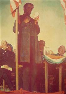 Abraham Delivering the Gettysburg Address - Norman Rockwell
