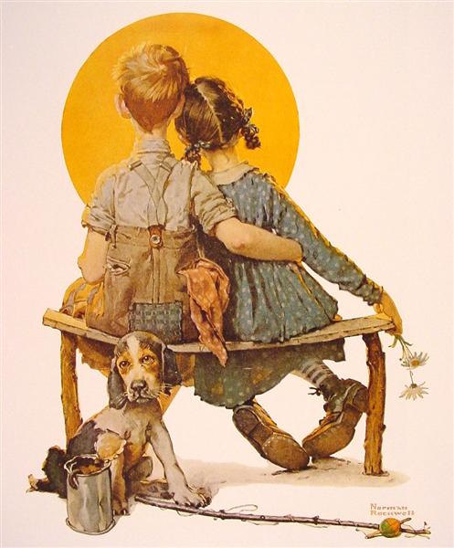 Boy and Girl gazing at the Moon, 1926 - Norman Rockwell