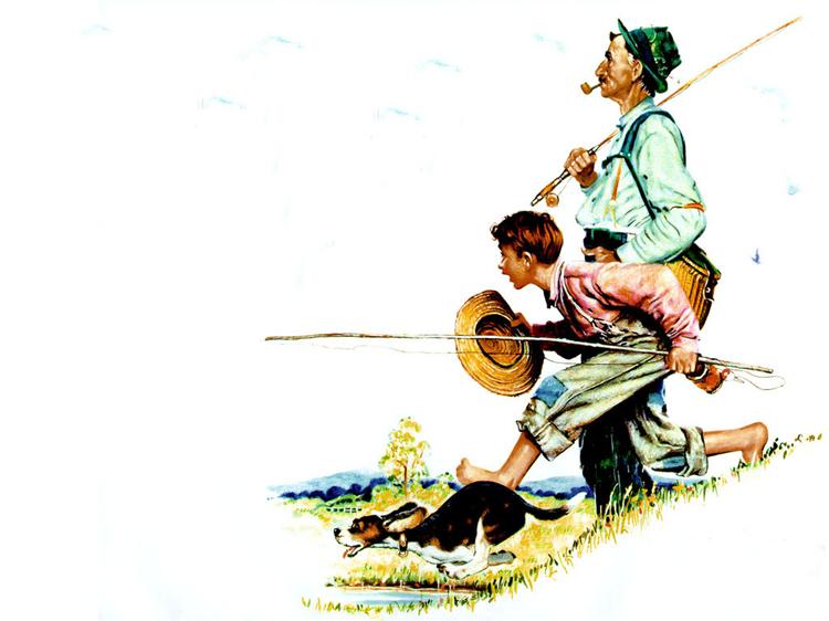 Fishing, 1948 - Норман Роквелл