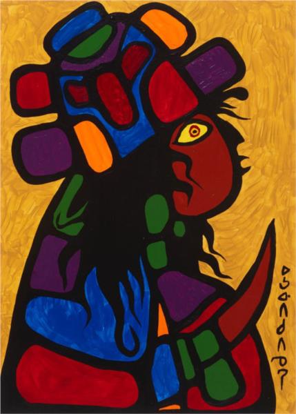 Child With Headdress, 1972 - Norval Morrisseau