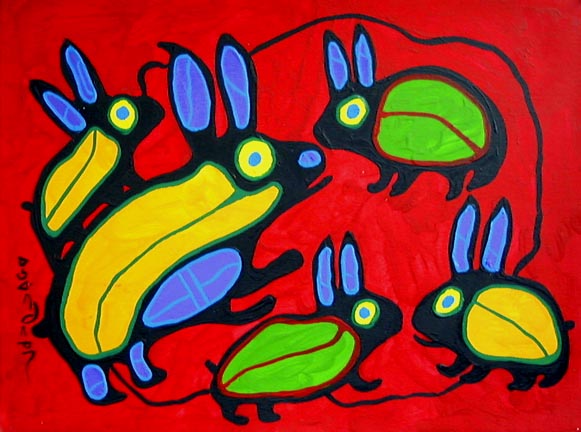 Family of Rabbits - Norval Morrisseau