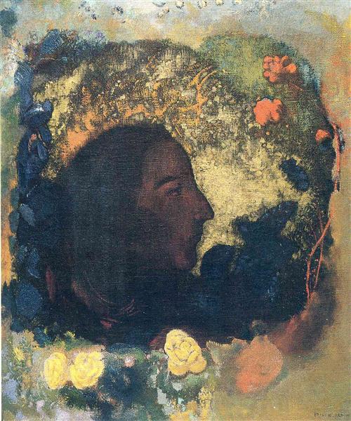Чорний профіль (Ґоґен), c.1906 - Оділон Редон