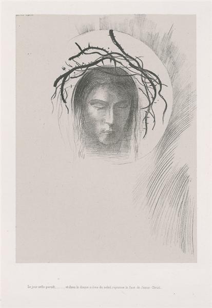 Day appears at last ... and in the very disk of the sun shines face of Jesus Christ (plate 24), 1896 - Odilon Redon
