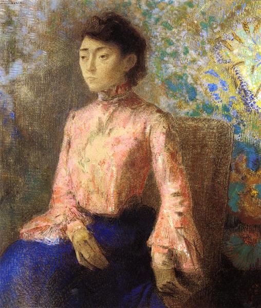 Portrait of Jeanne Chaine, 1903 - 奥迪隆·雷东