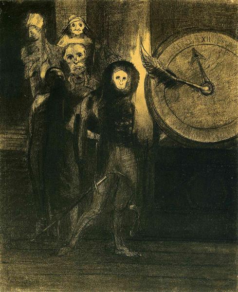Маска червоної смерті, 1883 - Оділон Редон
