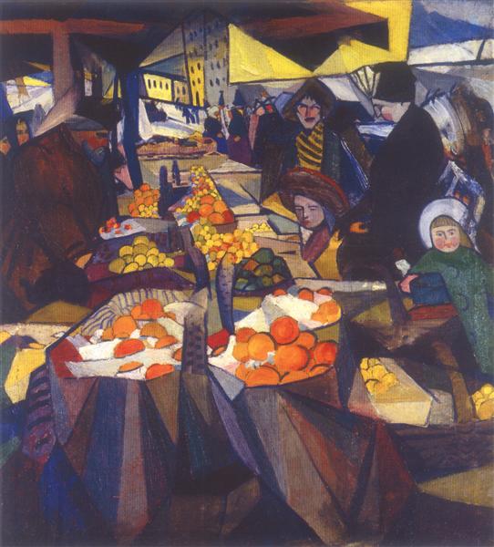 Sinnyj market. Kyiv, 1914 - Alexander Bogomazow