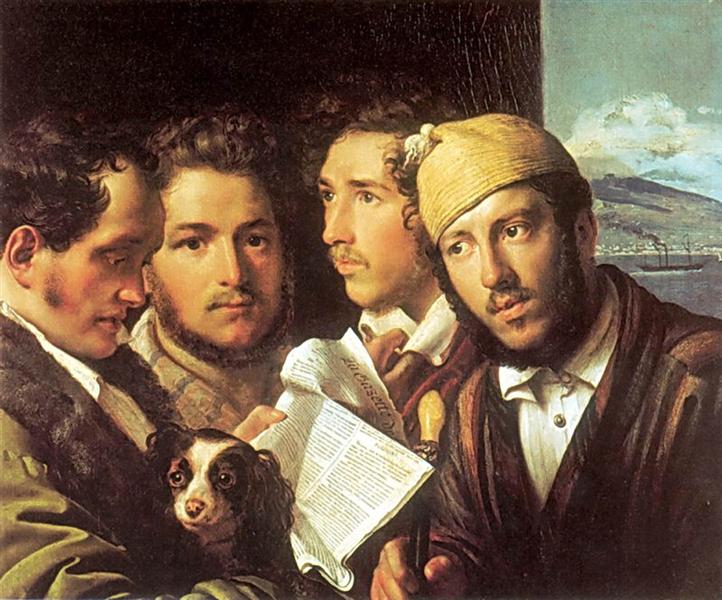 Читатели газет в Неаполе, 1831 - Орест Кипренский