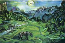 Dolomite Landscape: Tre Croci - Оскар Кокошка