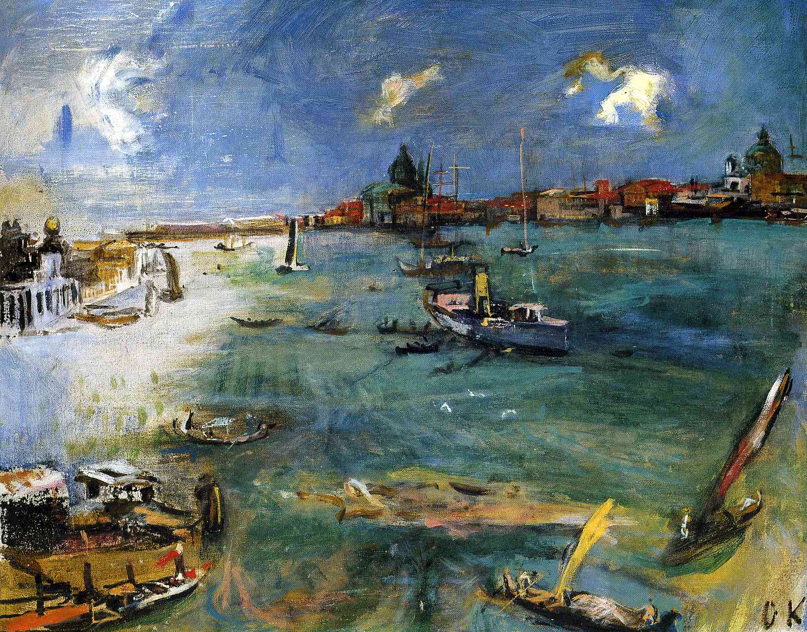 Venice - Boats on the Dogana, 1924 - Oskar Kokoschka - WikiArt.org