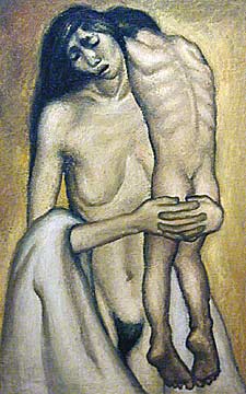 Mother and Child - Освальдо Гуаясамін