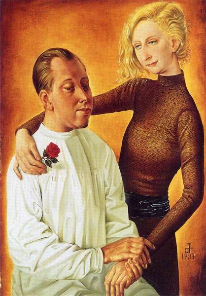 Portrait of the Painter Hans Theo Richter and his wife Gisela, 1933 - 奥托·迪克斯