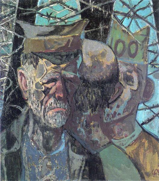 Self-Portrait as a prisoner of war, 1945 - 1946 - Отто Дикс