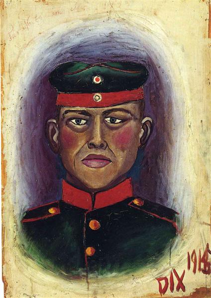 Self-Portrait as a Practice Target, 1914 - 1915 - 奥托·迪克斯
