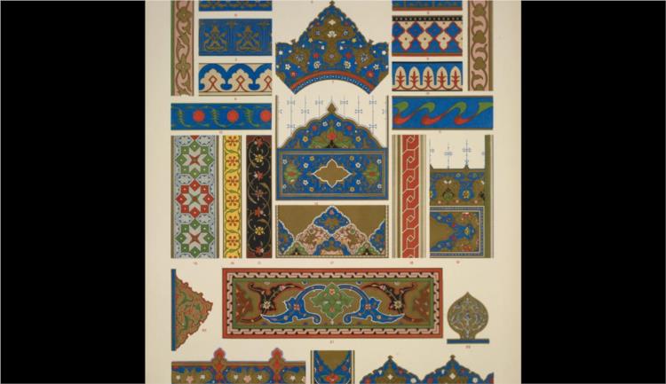 Persian Ornament no. 3. Ornaments from Persian manuscript in the British Museum - Оуен Джонс