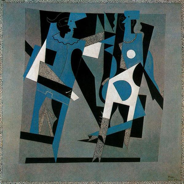 Harlequin and woman with necklace, 1917 - Pablo Picasso