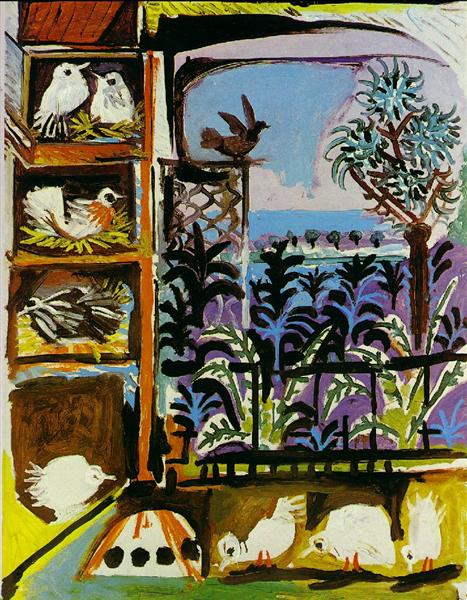 Studio (Pigeons) (Velazquez), 1957 - Pablo Picasso