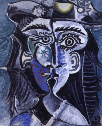 Woman with hat, 1962 - 畢卡索