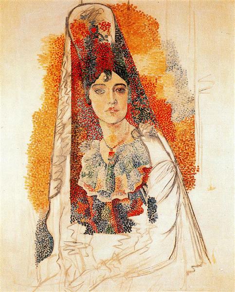 Woman with spanish dress, 1917 - Пабло Пикассо