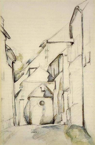 Church of Saint-Pierre in Avon, c.1894 - Paul Cézanne