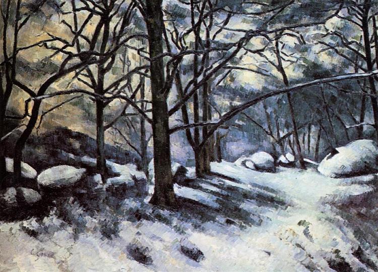 Melting Snow. Fontainbleau, 1880 - 塞尚
