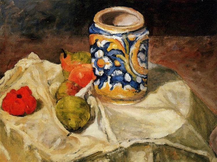 Still life with Italian earthenware jar, c.1874 - Paul Cezanne