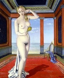 Woman with mirror - Paul Delvaux