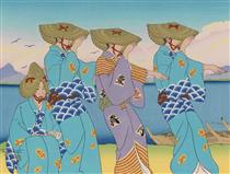 Danses D'Okesa. Sado, Japon - Paul Jacoulet