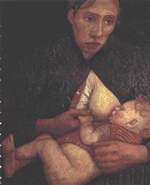 Breast feeding mother - Paula Modersohn-Becker